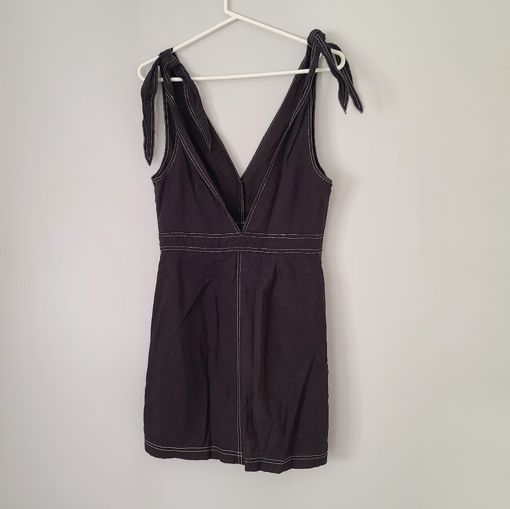 Free People London Town Tie Strap Mini Dress Size 4 - Picture 6 of 6